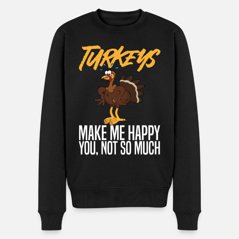 Thanksgiving Turkey - Männer Premium Bio Pullover - Schwarz