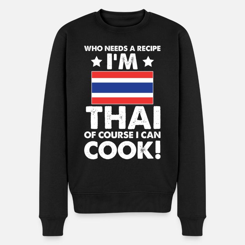Thailändische Küche Koch Koch Ich bin Thai Natürlich Ich - Männer Premium Bio Pullover - Schwarz