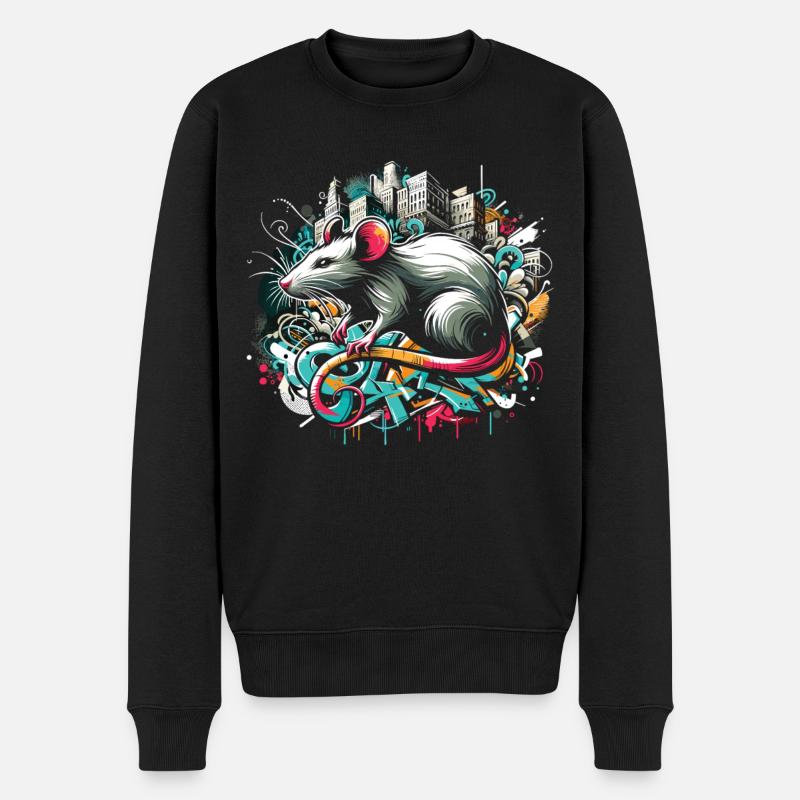 Graffiti Rat: Urban Intelligence - Men's Premium Organic Jumper - black