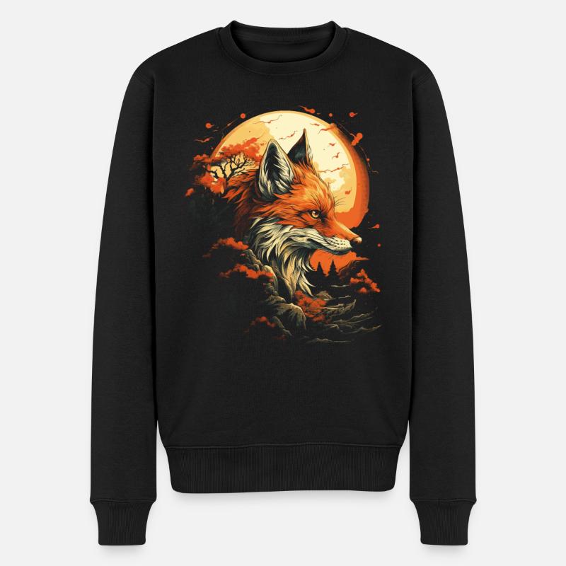 Fantay Fox Renard magique - Pull Premium bio Homme - noir