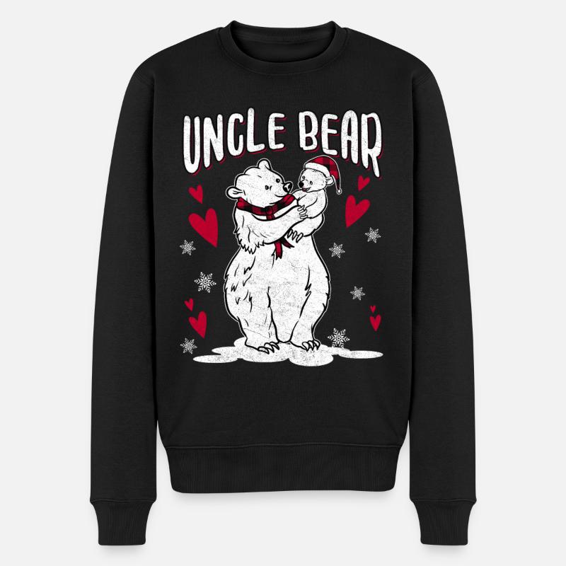 Uncle Bear - Männer Premium Bio Pullover - Schwarz