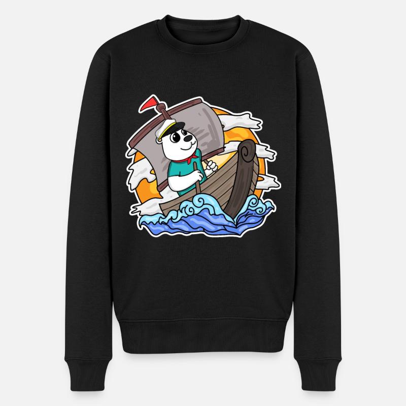 Kapitän Seemann Bär - Männer Premium Bio Pullover - Schwarz