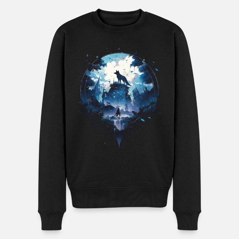 Loups majestueux - Pull Premium bio Homme - noir