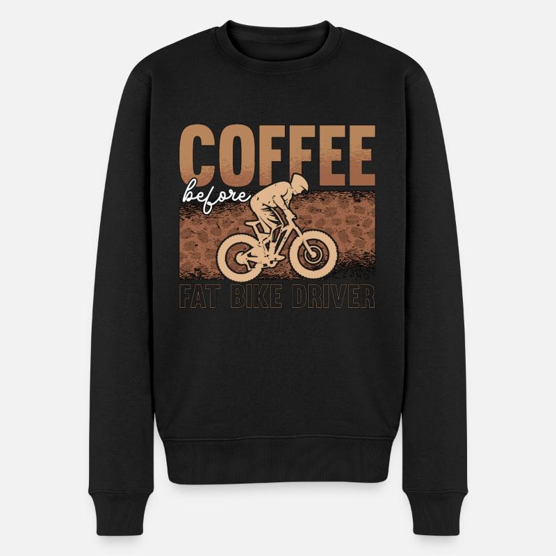 Fat Bike Coffee Before Mountain Bike Coffee Lover - Männer Premium Bio Pullover - Schwarz