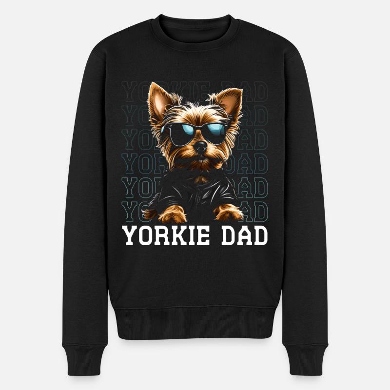 Papa Yorkie - Pull Premium bio Homme - noir