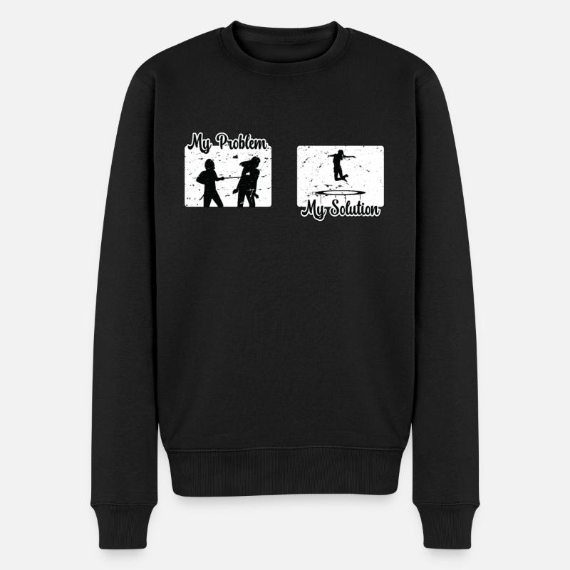 Trampoline Jumper My Problem My Pictogram Mom Dad - Männer Premium Bio Pullover - Schwarz