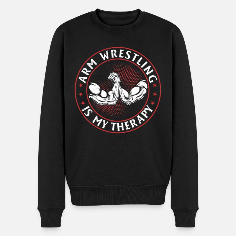Le bras de fer est ma thérapie - Armwrestling Arm Wre - Pull Premium bio Homme - noir