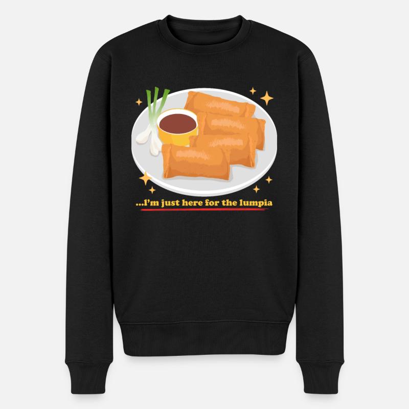 Lumpia Loempia Frühlingsrolle Geschenk - Männer Premium Bio Pullover - Schwarz