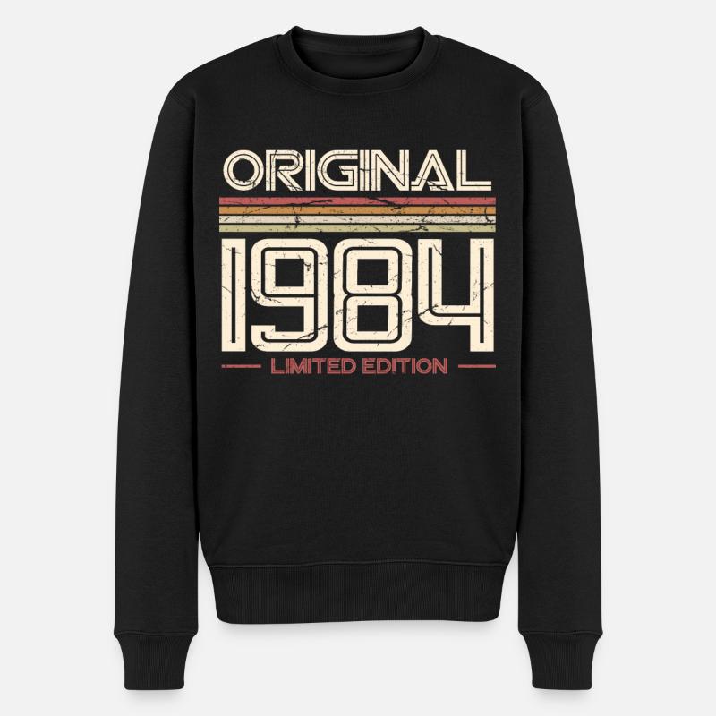 40. Geburtstag 1984 Jahrgang Retro Vintage - Männer Premium Bio Pullover - Schwarz