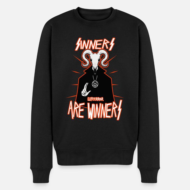 Sinners are Winners - Lifeerror - Männer Premium Bio Pullover - Schwarz