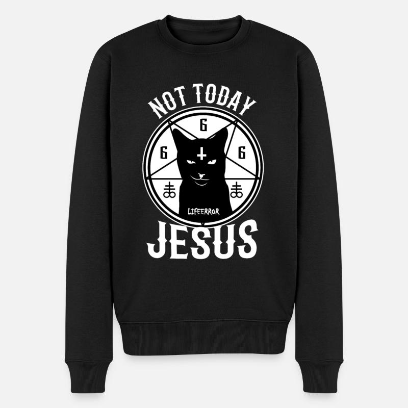 Not Today Jesus - Lifeerror - Männer Premium Bio Pullover - Schwarz
