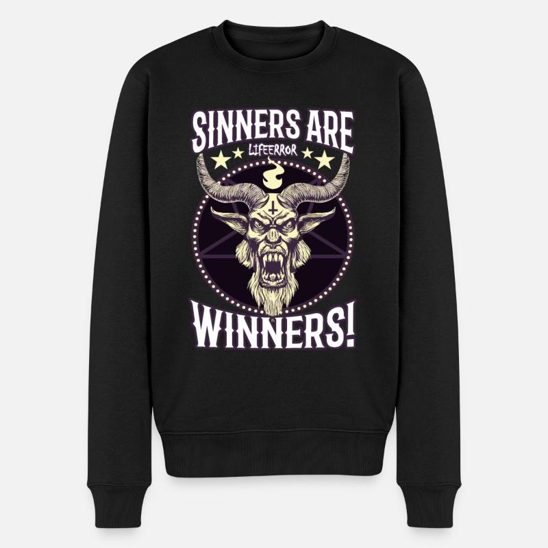 Sinners are Winners - Lifeerror - Männer Premium Bio Pullover - Schwarz