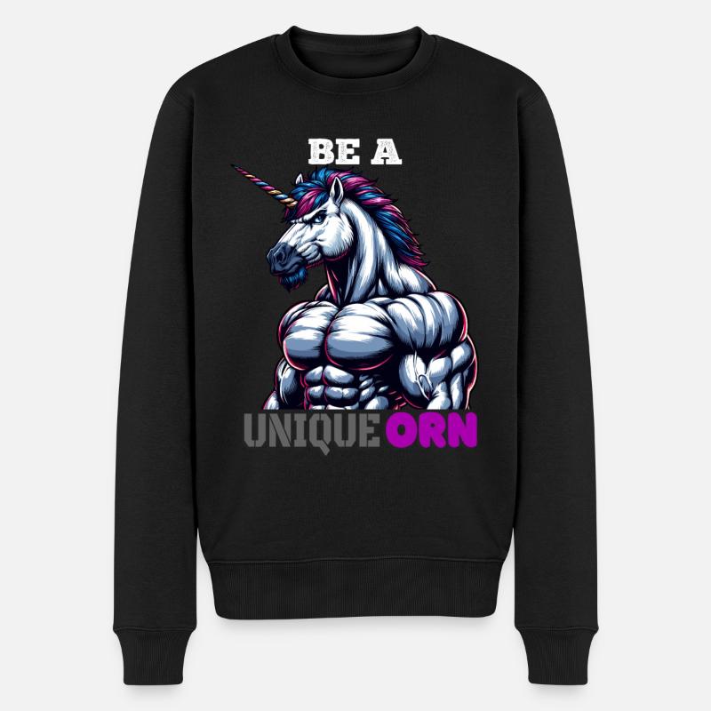 Be a Unique-orn - Männer Premium Bio Pullover - Schwarz