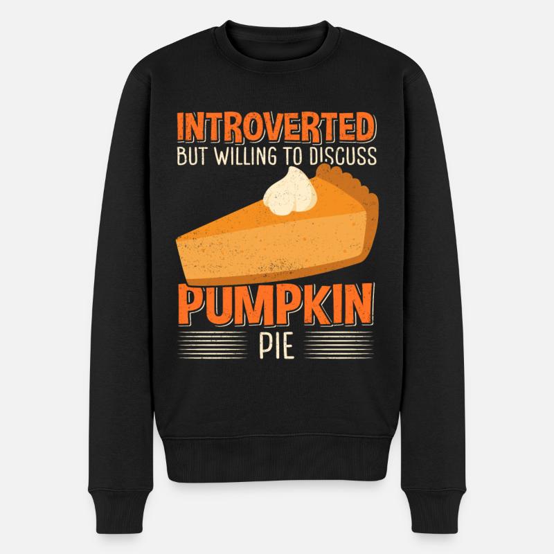 Kürbiskuchen Pumpkin Pie Geschenk - Männer Premium Bio Pullover - Schwarz