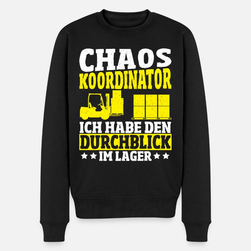 Lustiger Staplerfahrer Gabelstapler Beruf Sprüche - Männer Premium Bio Pullover - Schwarz