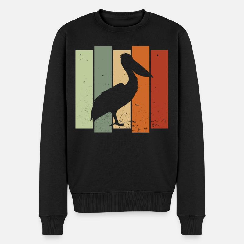Pelican Retro Birdwatching Bird Watcher - Pull Premium bio Homme - noir