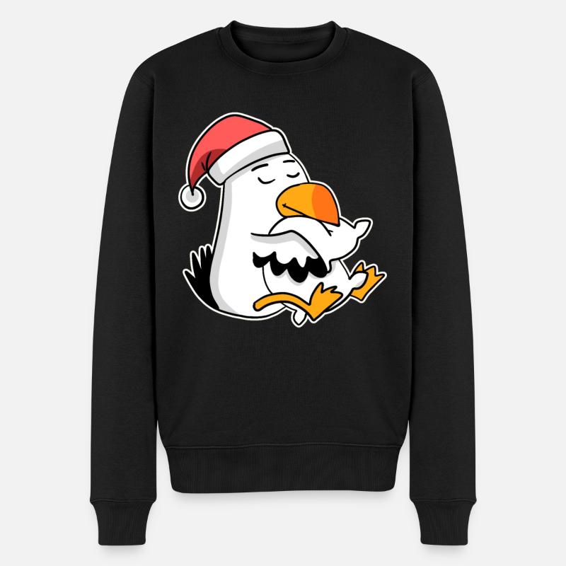 Nordsee Möwe Weihnachten - Männer Premium Bio Pullover - Schwarz
