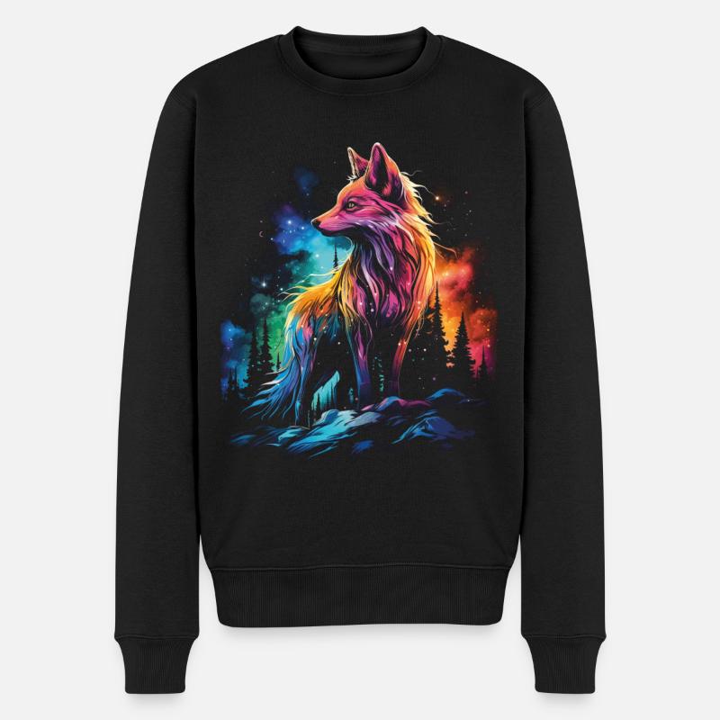 Fox Foxes Fantasy Illustration - Pull Premium bio Homme - noir