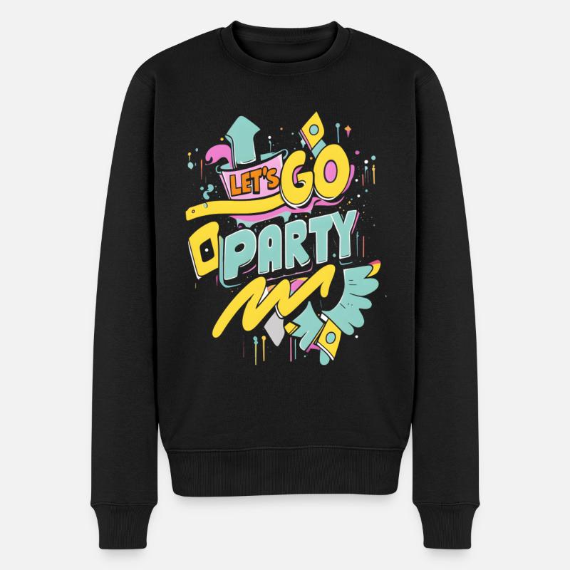 Let's Go Party - Männer Premium Bio Pullover - Schwarz
