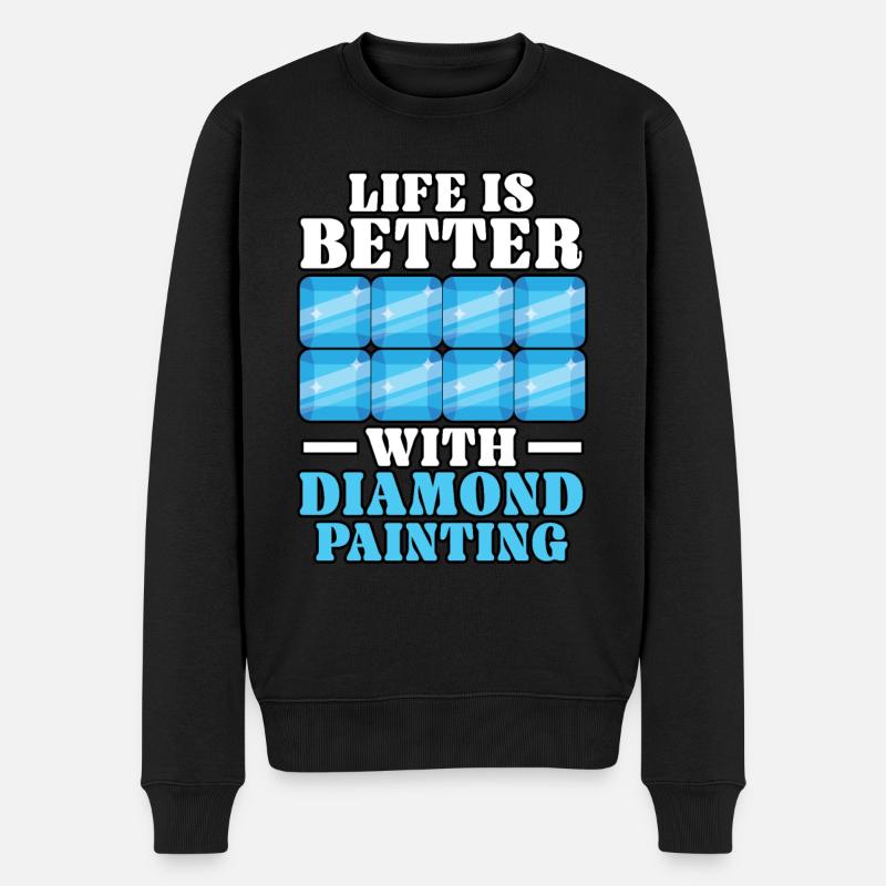 Diamond Painting Tools Diamond Painter - Men's Premium Organic Jumper - black