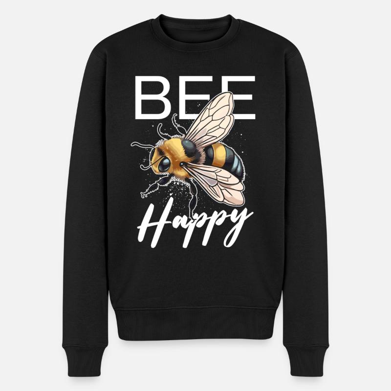 Abeille heureuse - Pull Premium bio Homme - noir