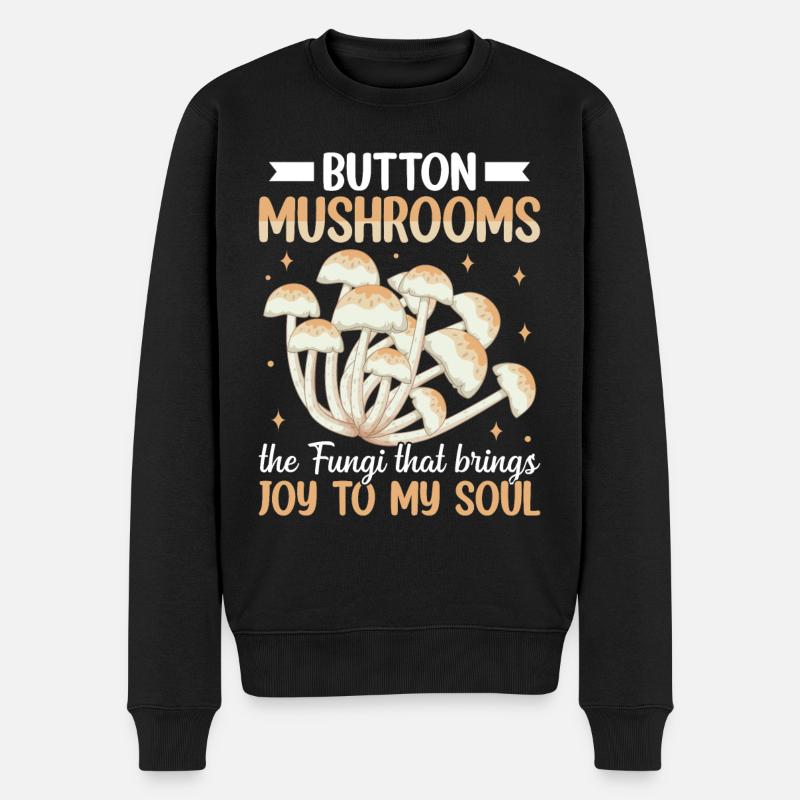 Pilze Geschenke- mushrooms- Pilze Geschenkidee - Männer Premium Bio Pullover - Schwarz