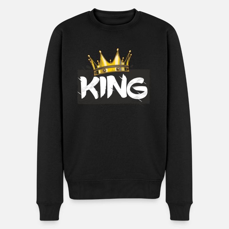 Couronne avec lettrage King - Pull Premium bio Homme - noir