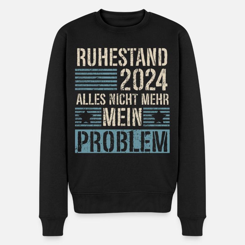 Rentner 2024 Rente Ruhestand - Männer Premium Bio Pullover - Schwarz