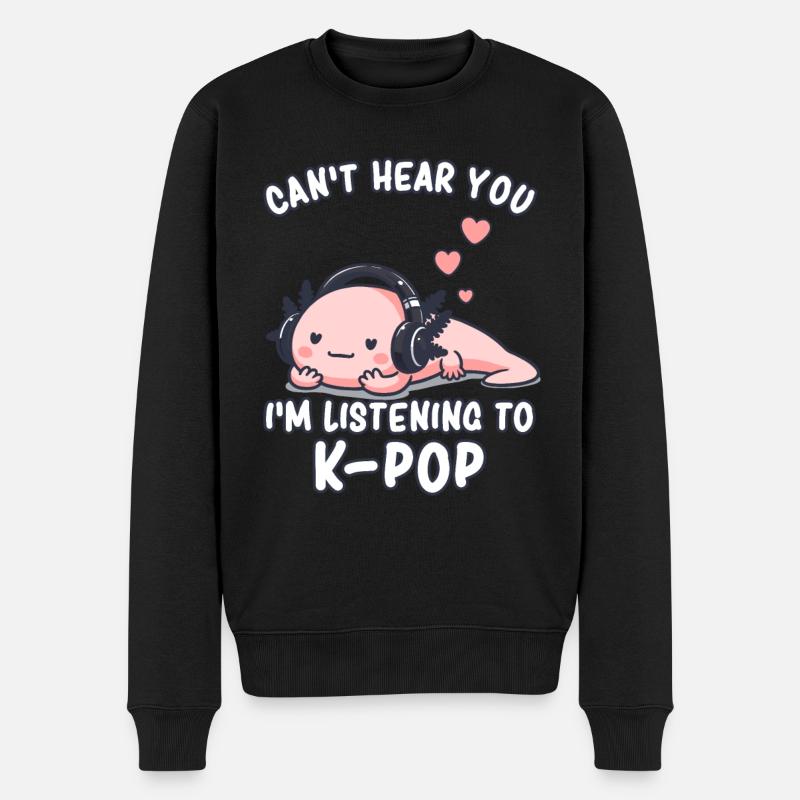 K-Pop KPop Koreanische Musik Axolotl - Männer Premium Bio Pullover - Schwarz