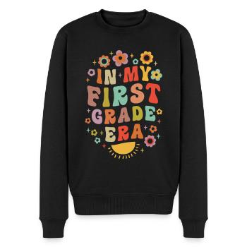 In My First Grade Era 1st Grade Groovy Vintage - Men's Premium Organic Jumper - black - Front - Nico (187cm)