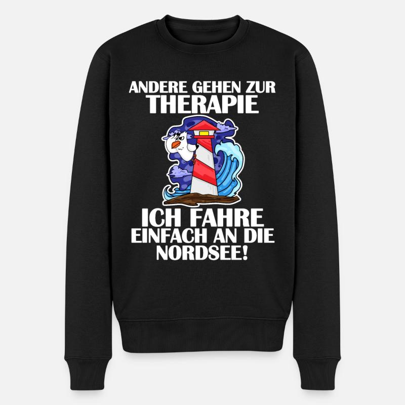 Nordsee Spruch - Männer Premium Bio Pullover - Schwarz