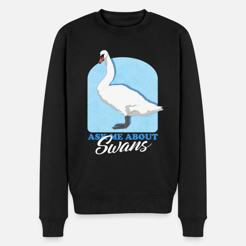 Cygnes cygne cygne amant cadeau - Pull Premium bio Homme - noir