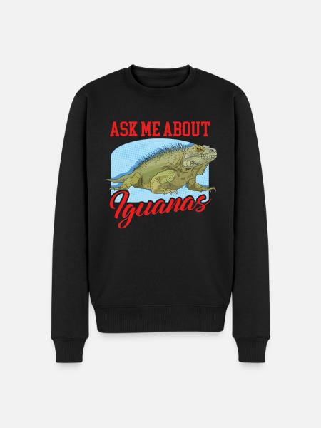 Iguana Lizard Reptile Iguanas Gift - Men's Premium Organic Jumper - black