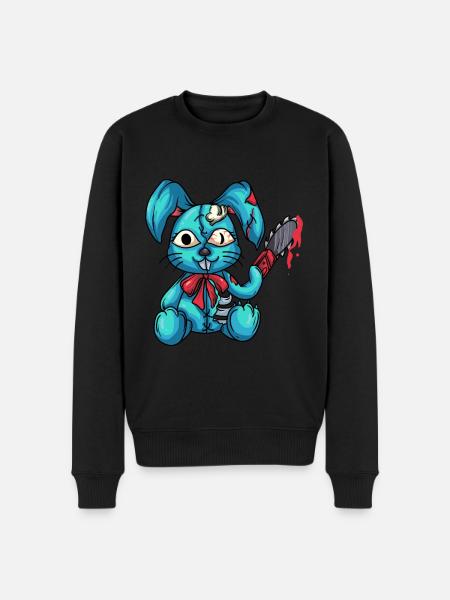 Hasen Dämon Gothic Kawaii - Männer Premium Bio Pullover - Schwarz