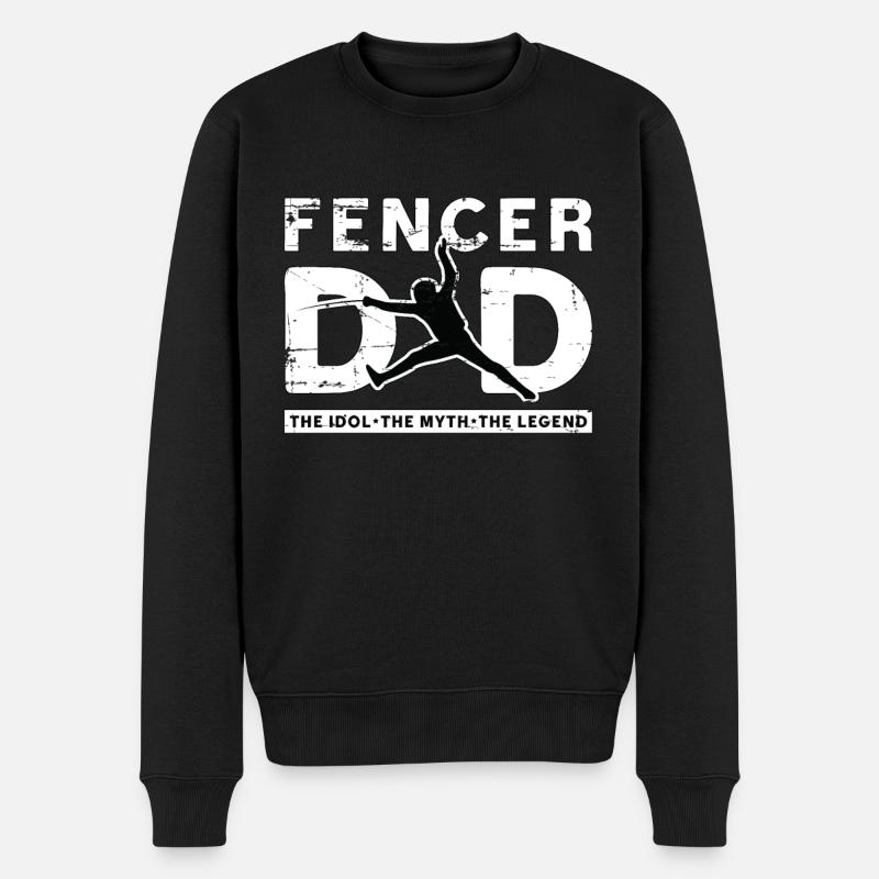 Fencer Dad The Idol The Myth The Sword Fighter - Männer Premium Bio Pullover - Schwarz