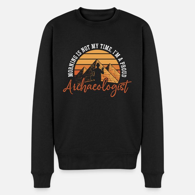 Archéologue Le matin n’est pas mon heure Archéologie - Pull Premium bio Homme - noir