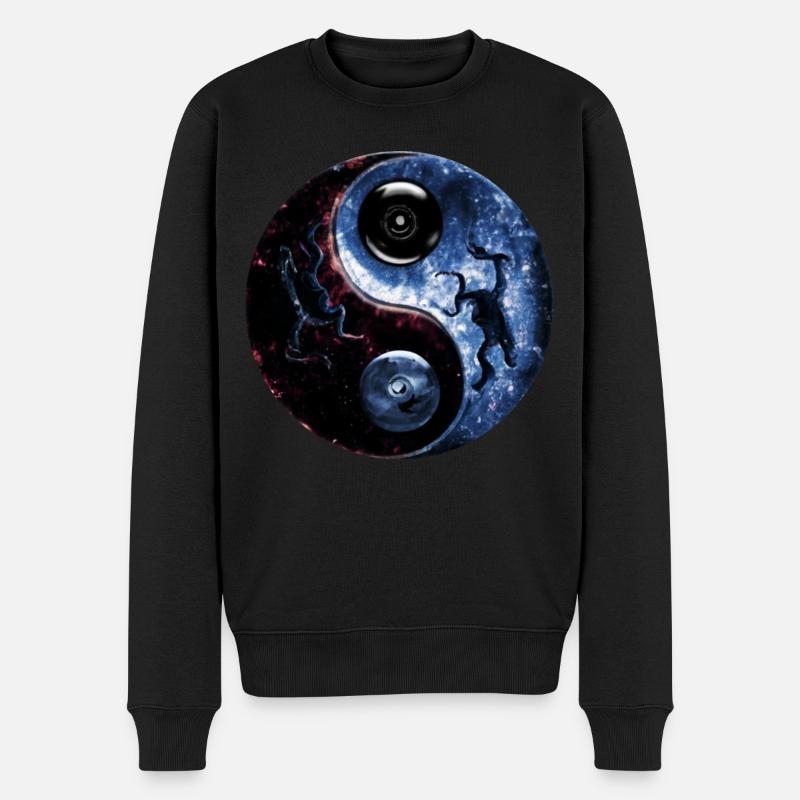 Yin Yang - Männer Premium Bio Pullover - Schwarz