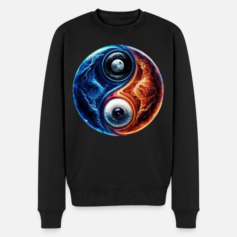 Yin Yang Eau Feu - Pull Premium bio Homme - noir