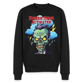Mode zombie activé, Fun, Fun, Humour, Drôle, - Pull Premium bio Homme - noir - Devant - Nico (187cm)