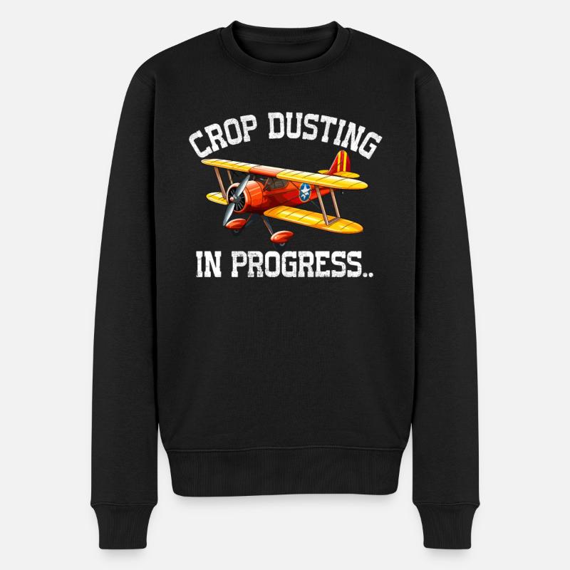 crop duster in progress - Men's Premium Organic Jumper - black