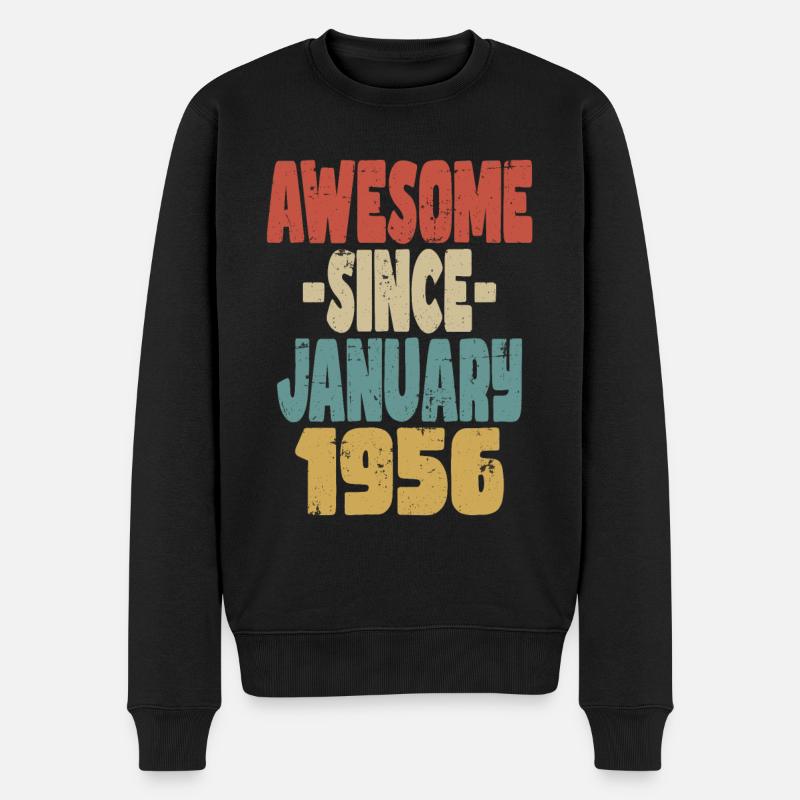 Fantastischer Januar 1956 - Männer Premium Bio Pullover - Schwarz