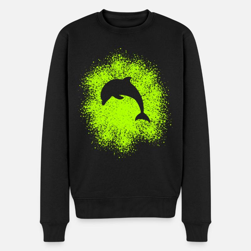 Delphin - Männer Premium Bio Pullover - Schwarz
