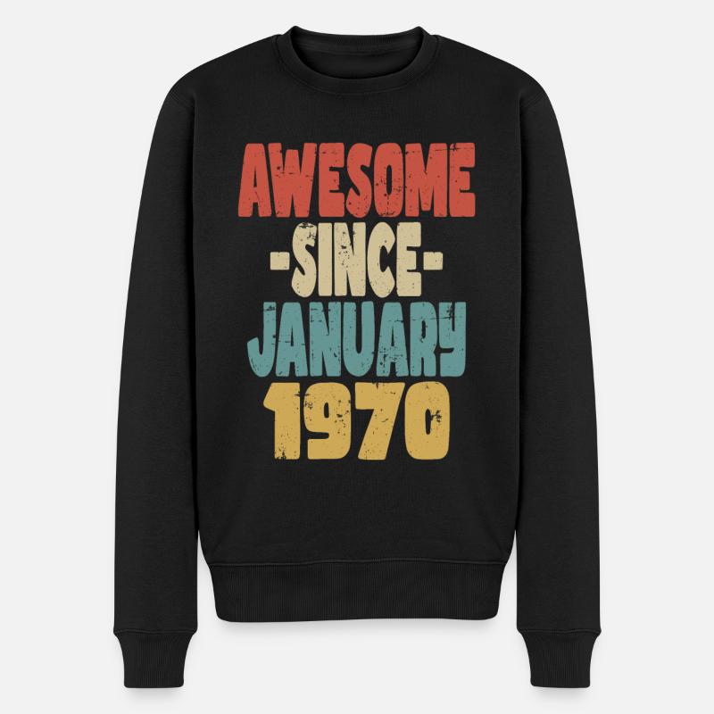 Fantastischer Januar 1970 - Männer Premium Bio Pullover - Schwarz