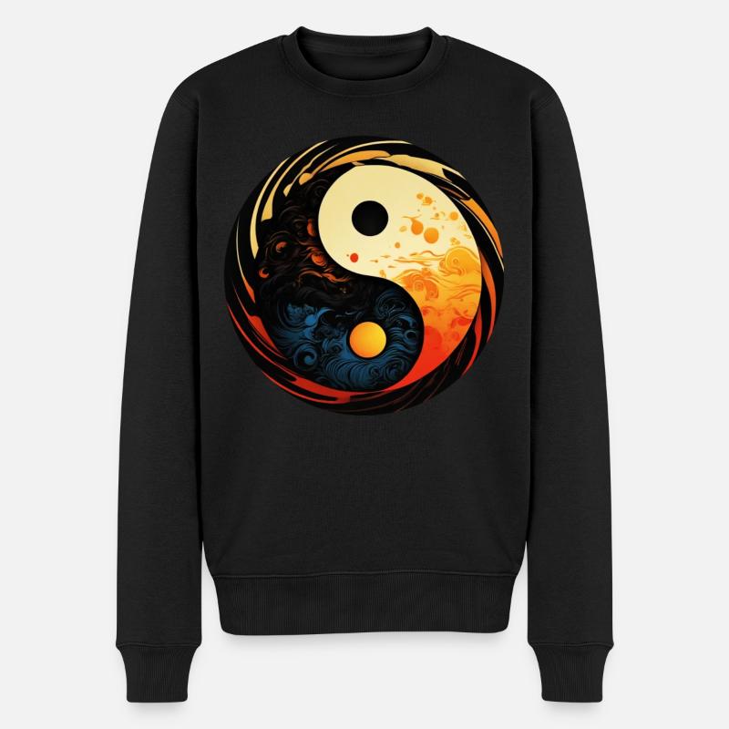 Yin Yang - Pull Premium bio Homme - noir