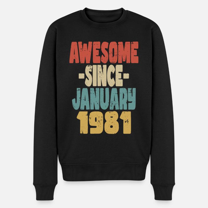 Génial janvier 1981 - Pull Premium bio Homme - noir