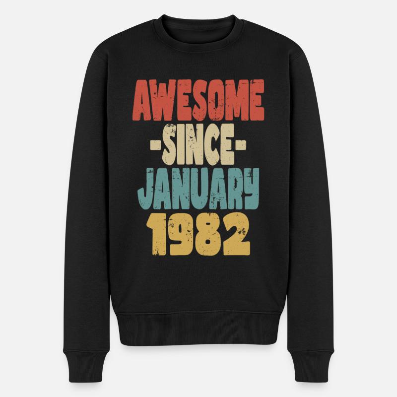 Fantastischer Januar 1982 - Männer Premium Bio Pullover - Schwarz