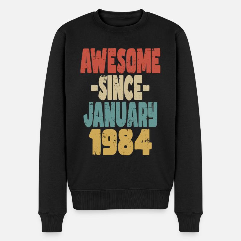 Fantastischer Januar 1984 - Männer Premium Bio Pullover - Schwarz