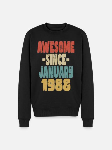 Awesome January 1988 - Men's Premium Organic Jumper - black