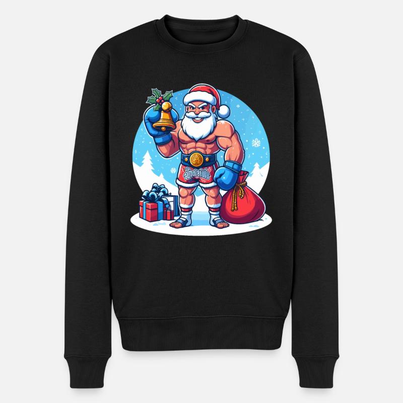 Muay Thai Weihnachten - Männer Premium Bio Pullover - Schwarz