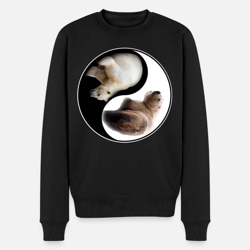 Yin Yang Bär - Männer Premium Bio Pullover - Schwarz